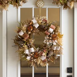 Mocha Check Harvest 25" Wreath