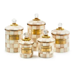 Mocha Check Large Canister