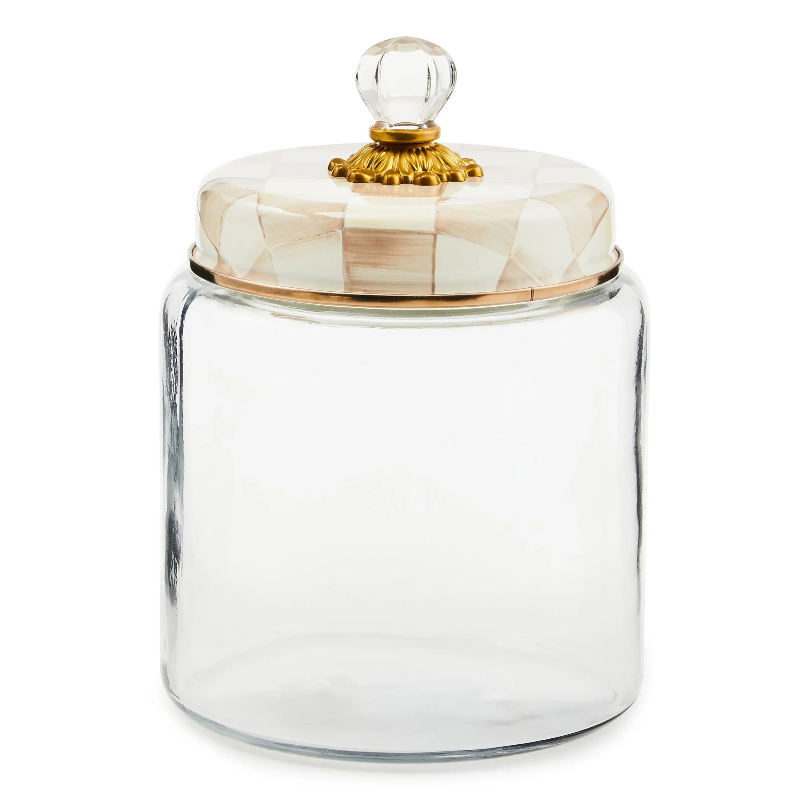 Mocha Check Large Kitchen Canister