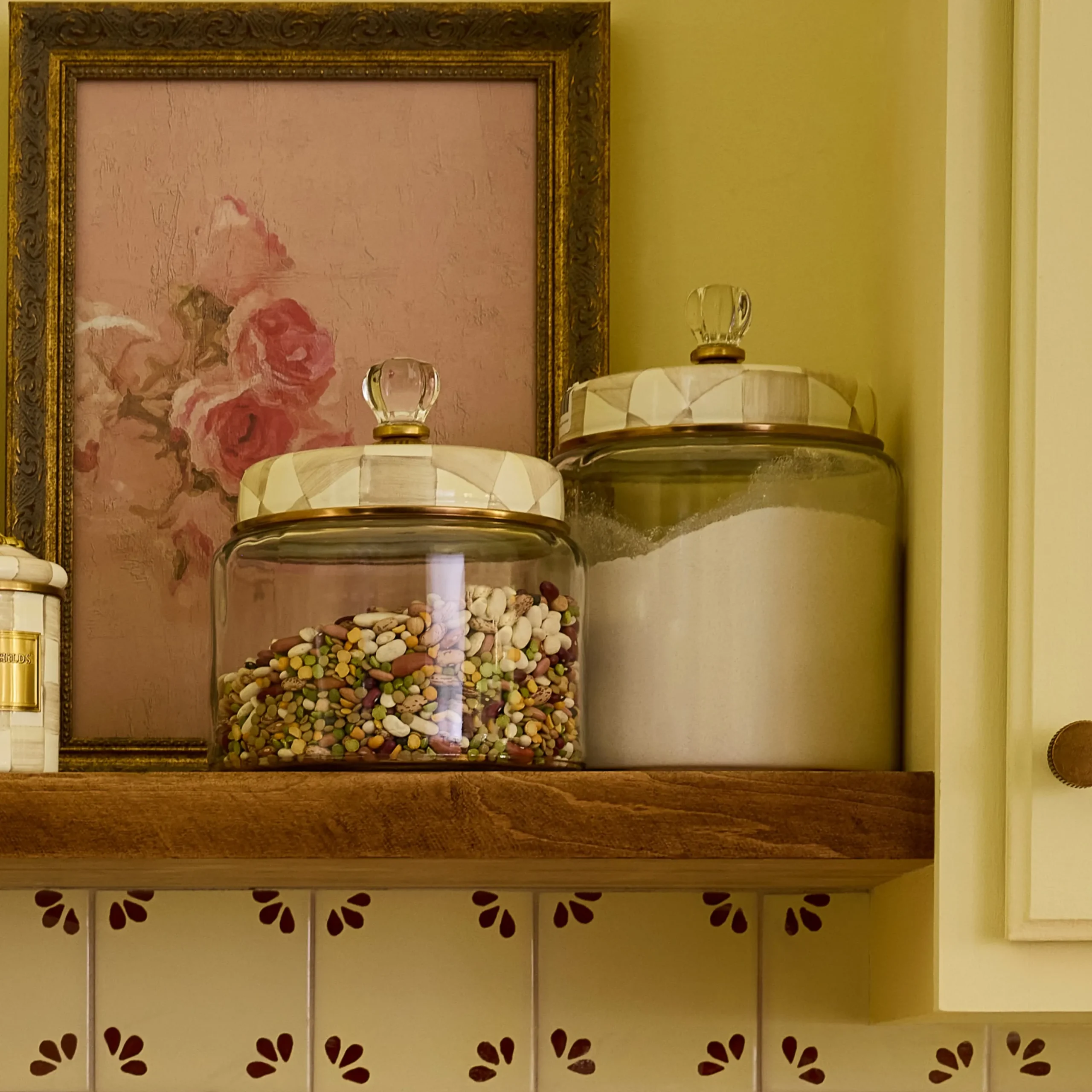 Mocha Check Large Kitchen Canister