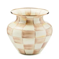 Mocha Check Large Vase