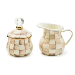 Mocha Check Lidded Sugar Bowl