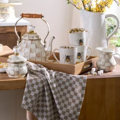 Mocha Check Lidded Sugar Bowl