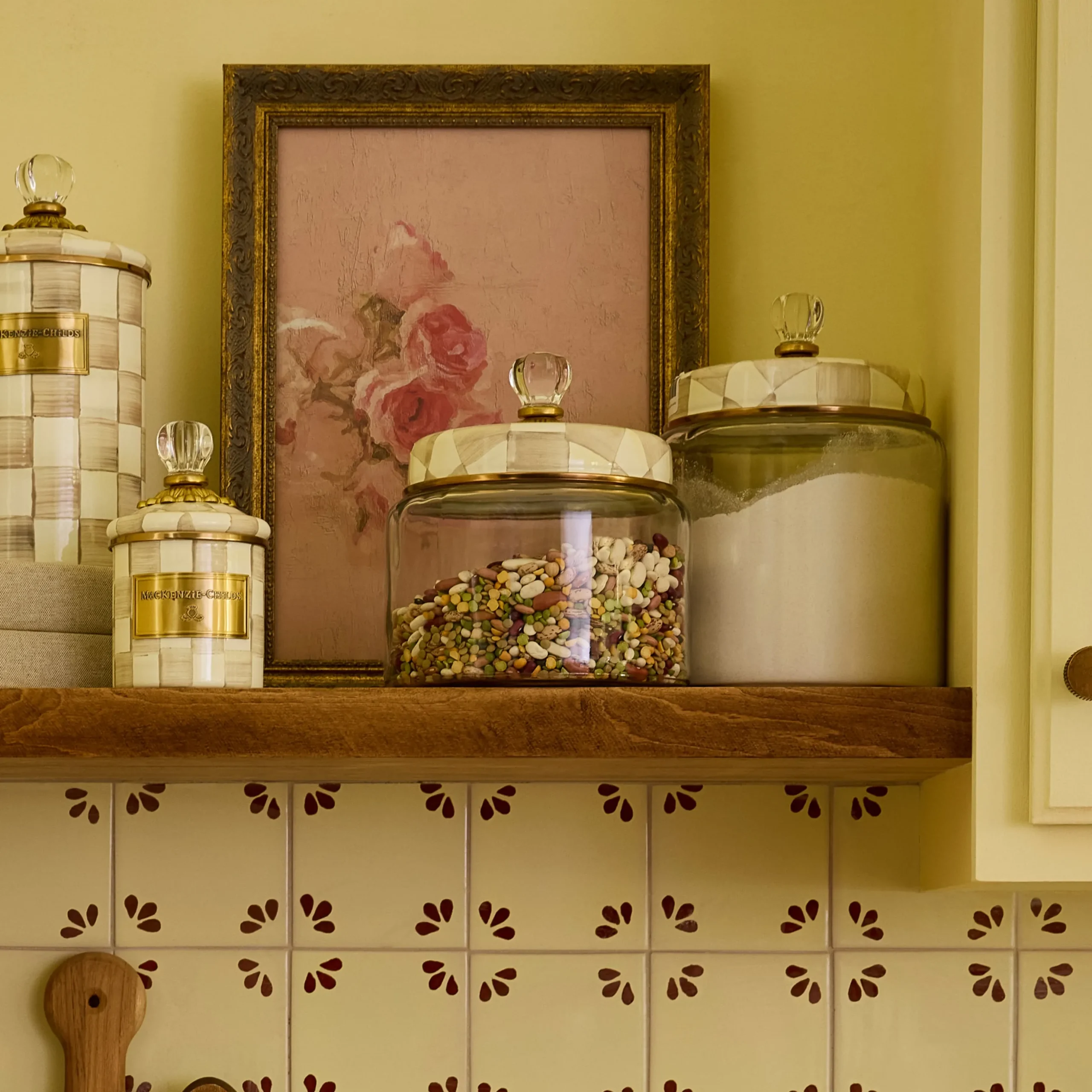 Mocha Check Medium Kitchen Canister