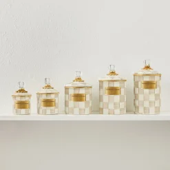 Mocha Check Mini Canister
