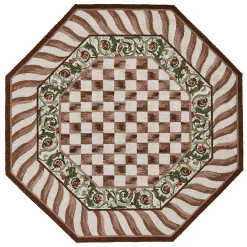 Mocha Check 6' Octagon Rug