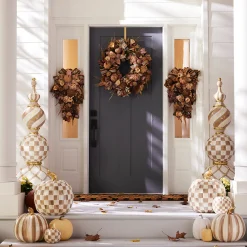Mocha Check Outdoor Trophy Topiary