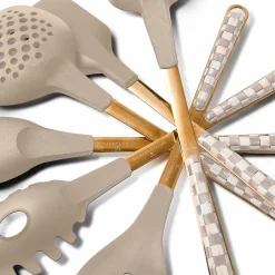 Mocha Check Pasta Spoon
