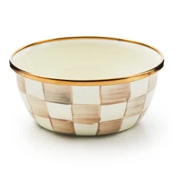 Mocha Check Pinch Bowl