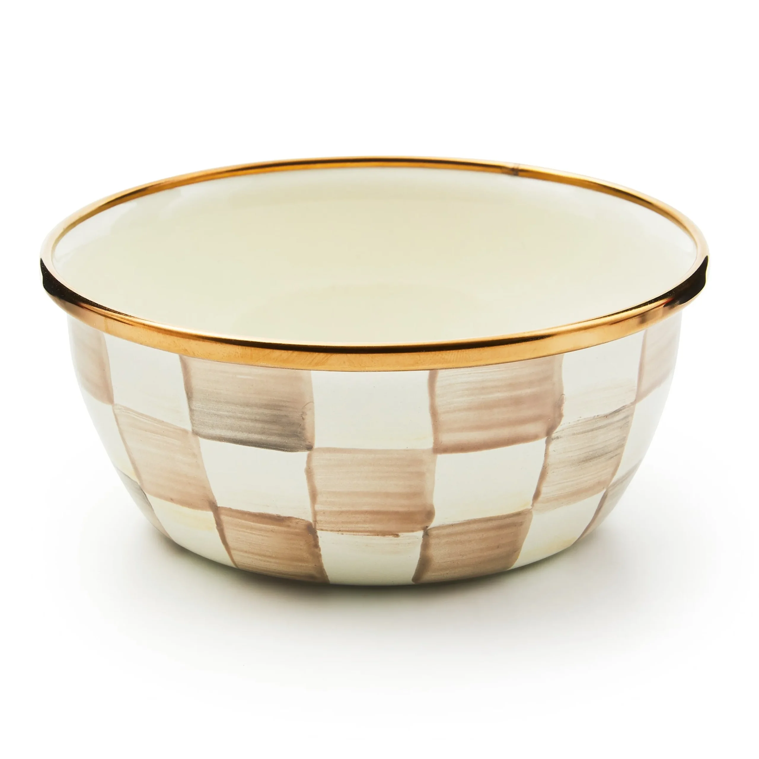 Mocha Check Pinch Bowl