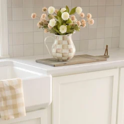 Mocha Check Pitcher