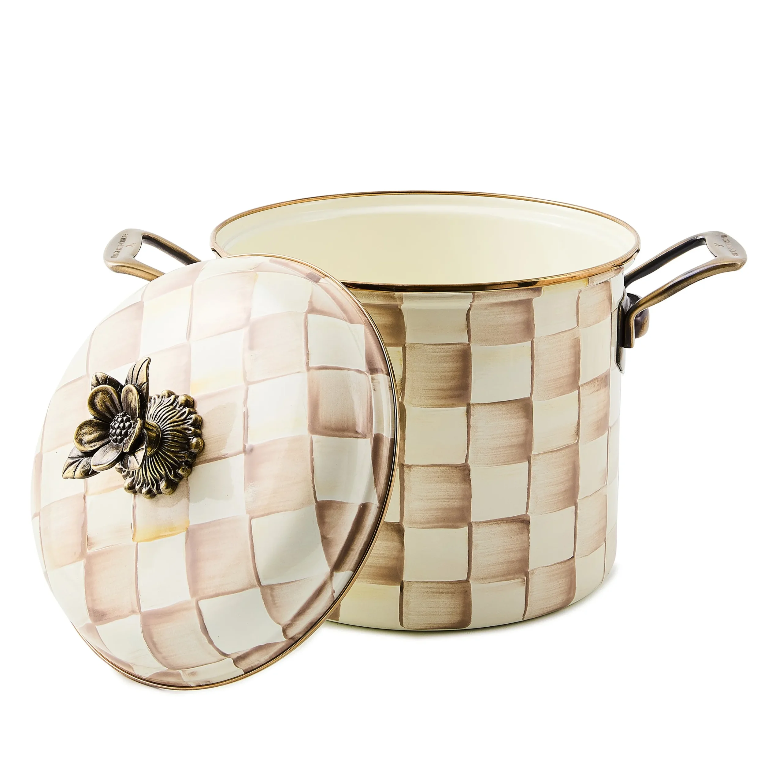 Mocha Check 7 Qt. Stockpot