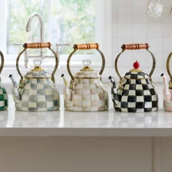 Mocha Check 2 Quart Tea Kettle