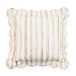 Mocha Check Reversible Scalloped Throw Pillow