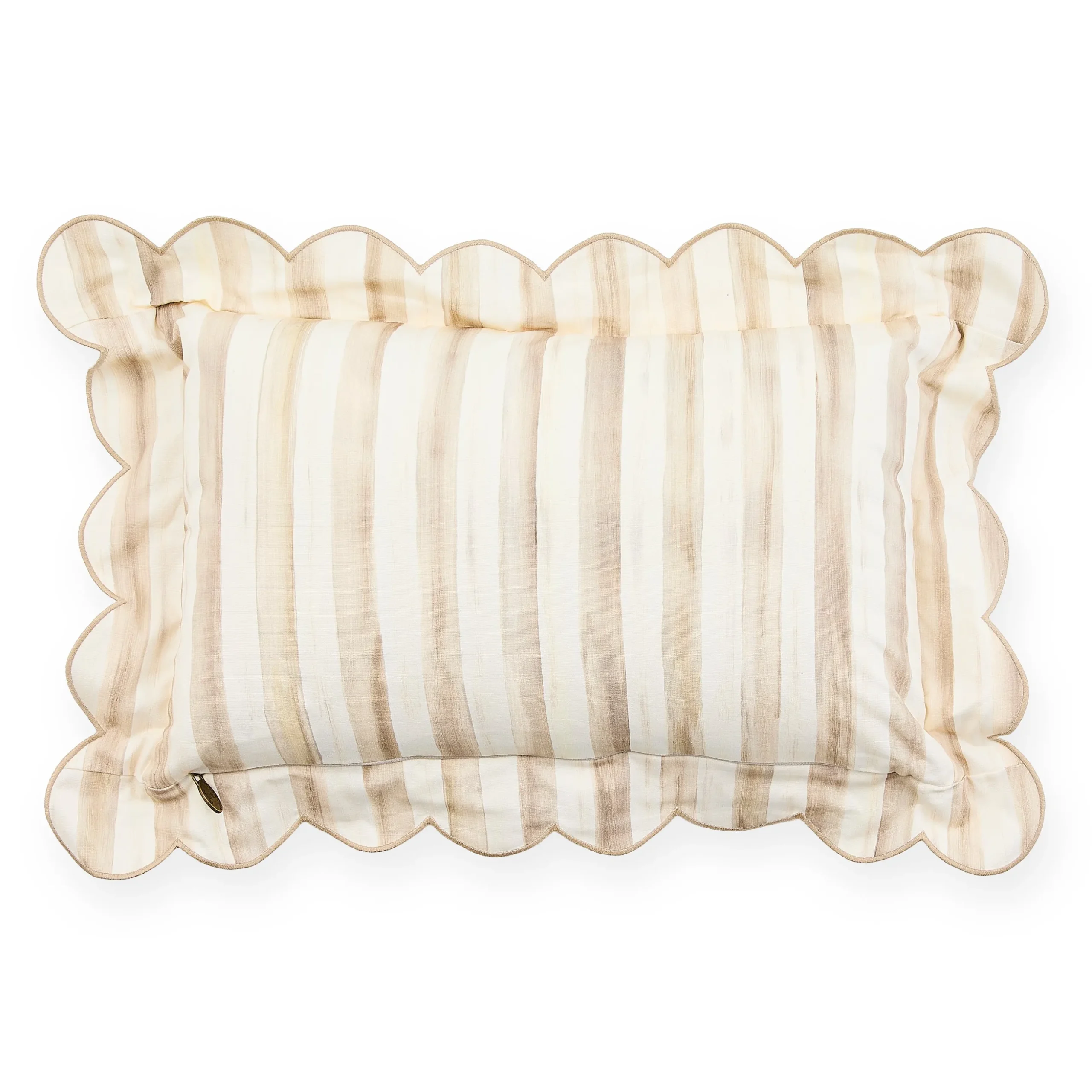 Mocha Check Reversible Scalloped Lumbar Throw Pillow
