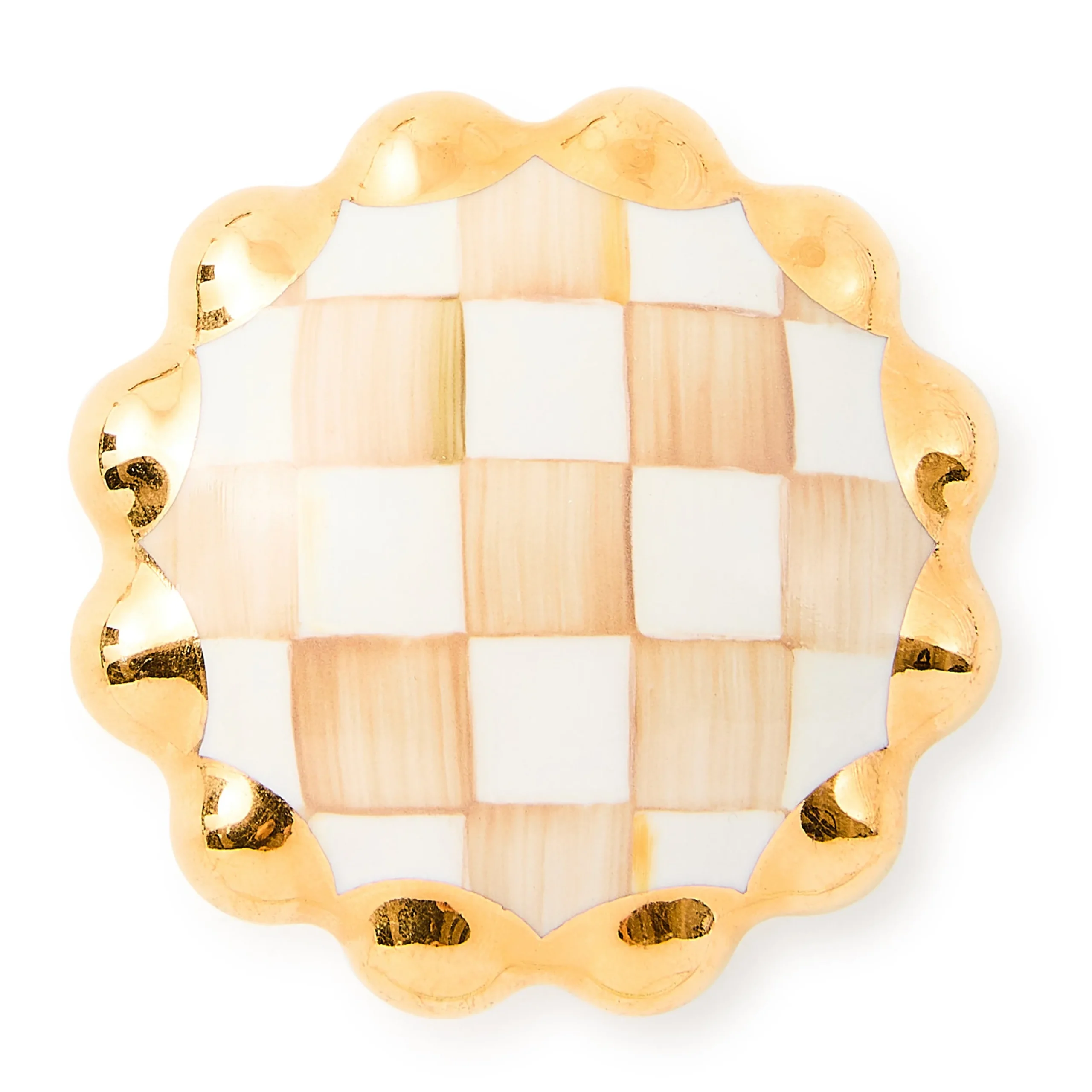 Mocha Check Round Knob