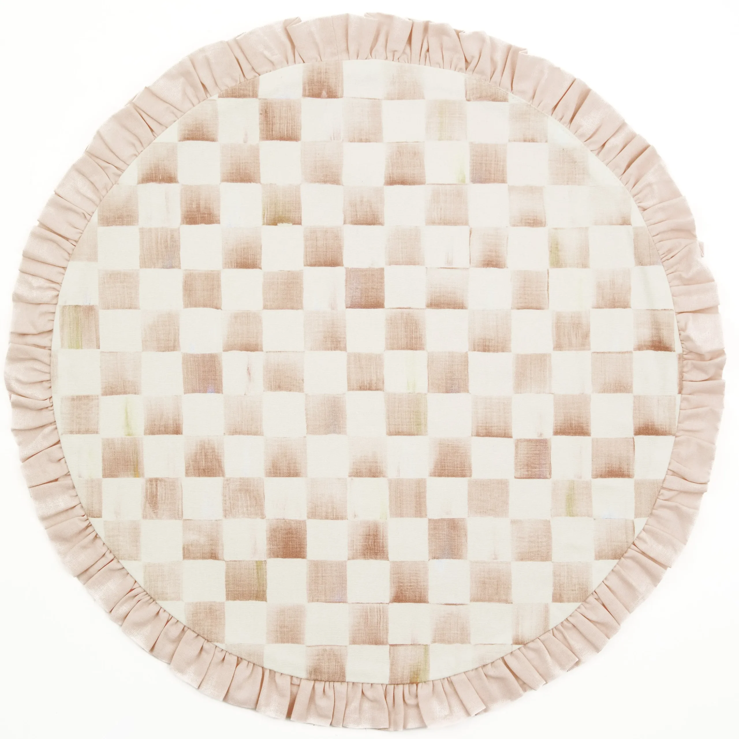 Mocha Check Round Placemat