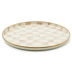 Mocha Check Round Tray