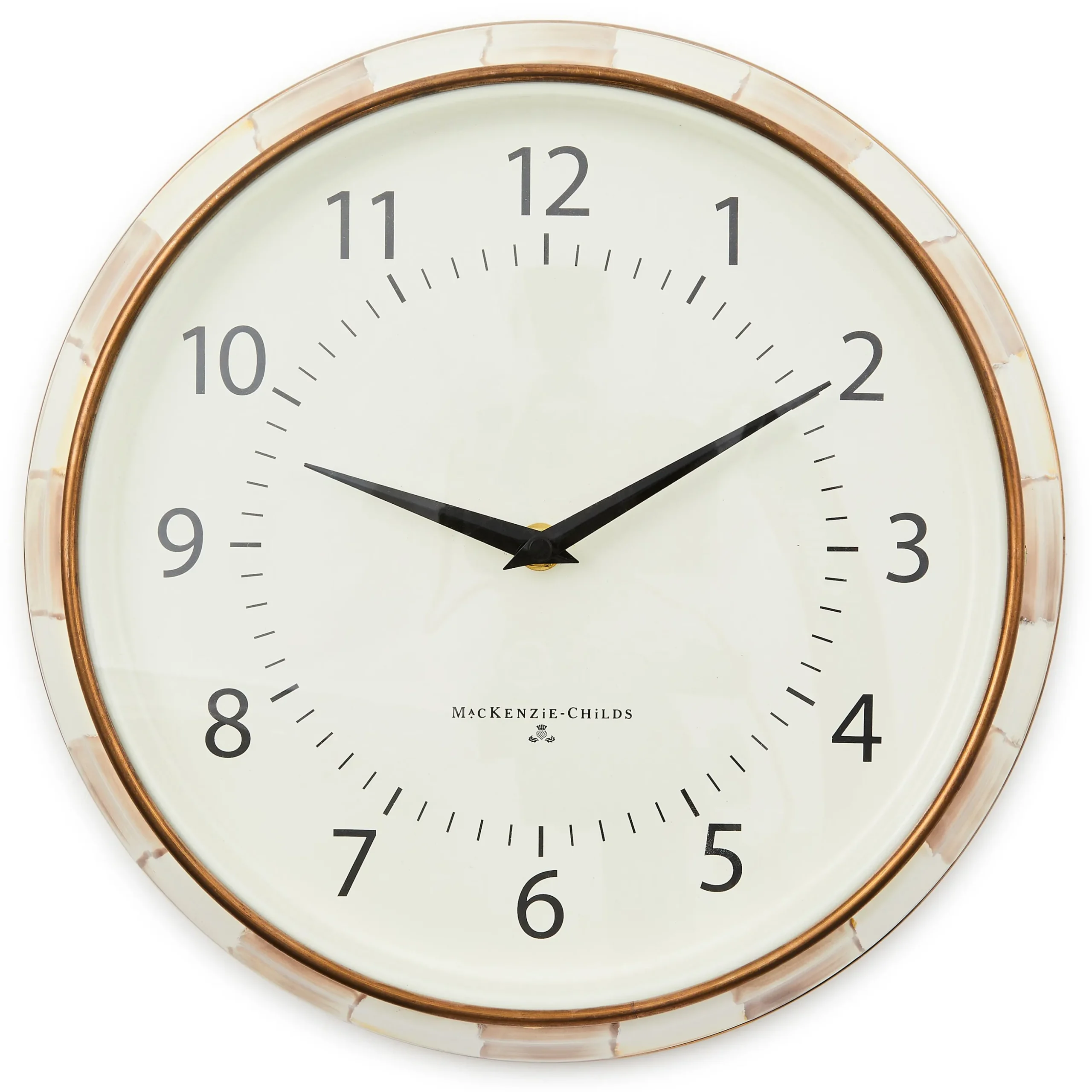 Mocha Check School Wall Clock