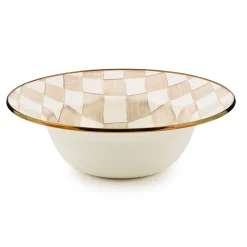 Mocha Check Serving Bowl