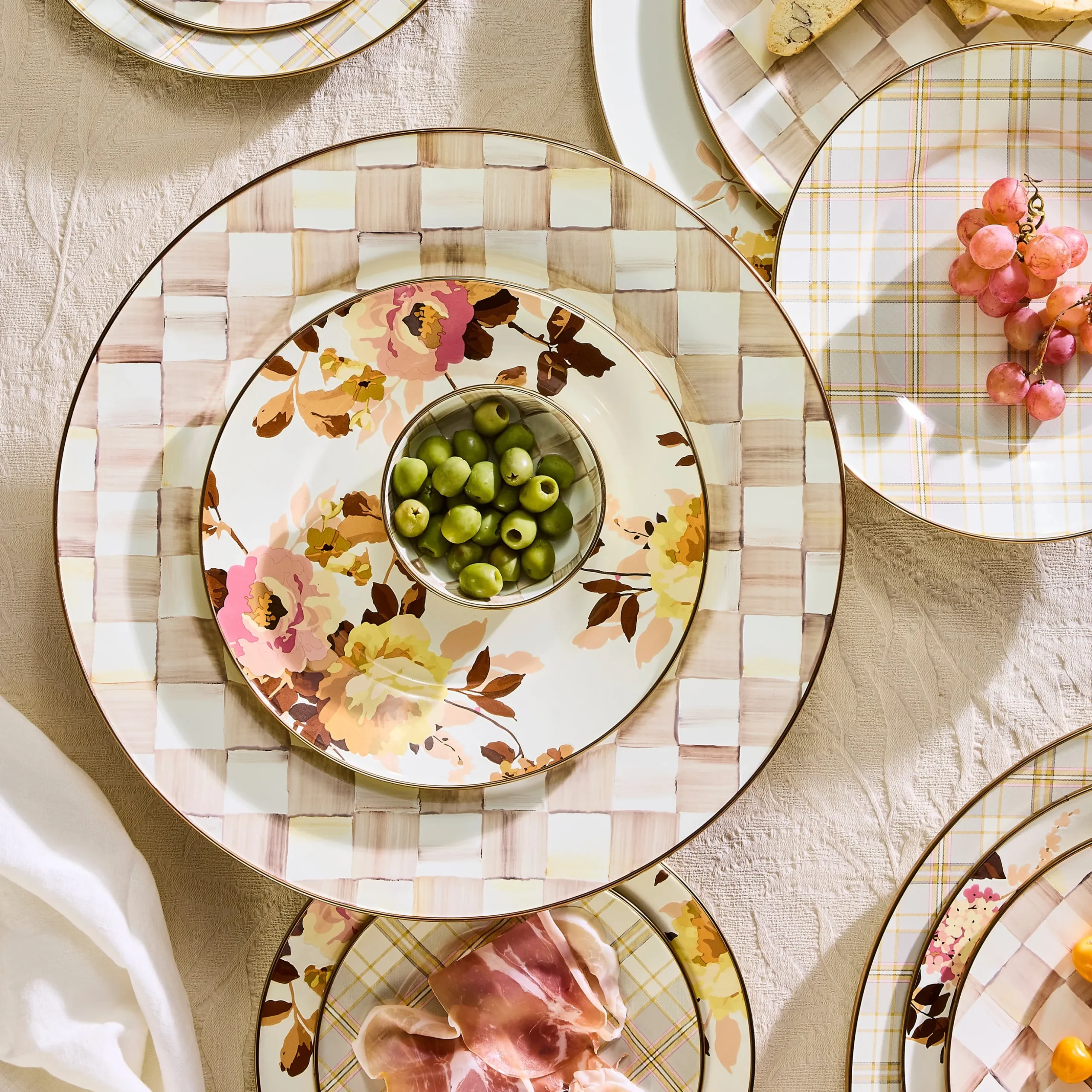 Mocha Check Serving Platter
