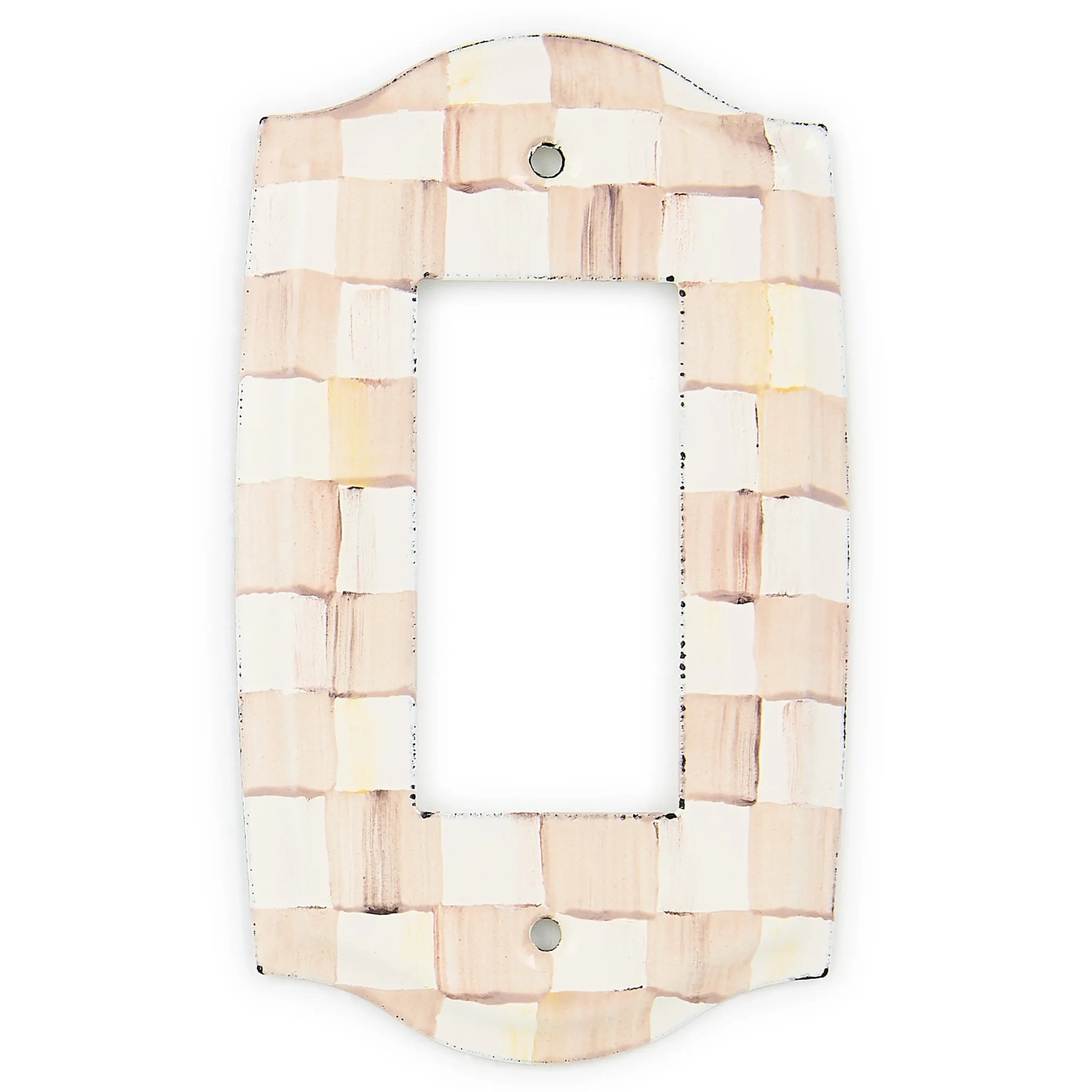 Mocha Check Single Rocker Switch Plate