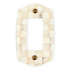 Mocha Check Single Rocker Switch Plate