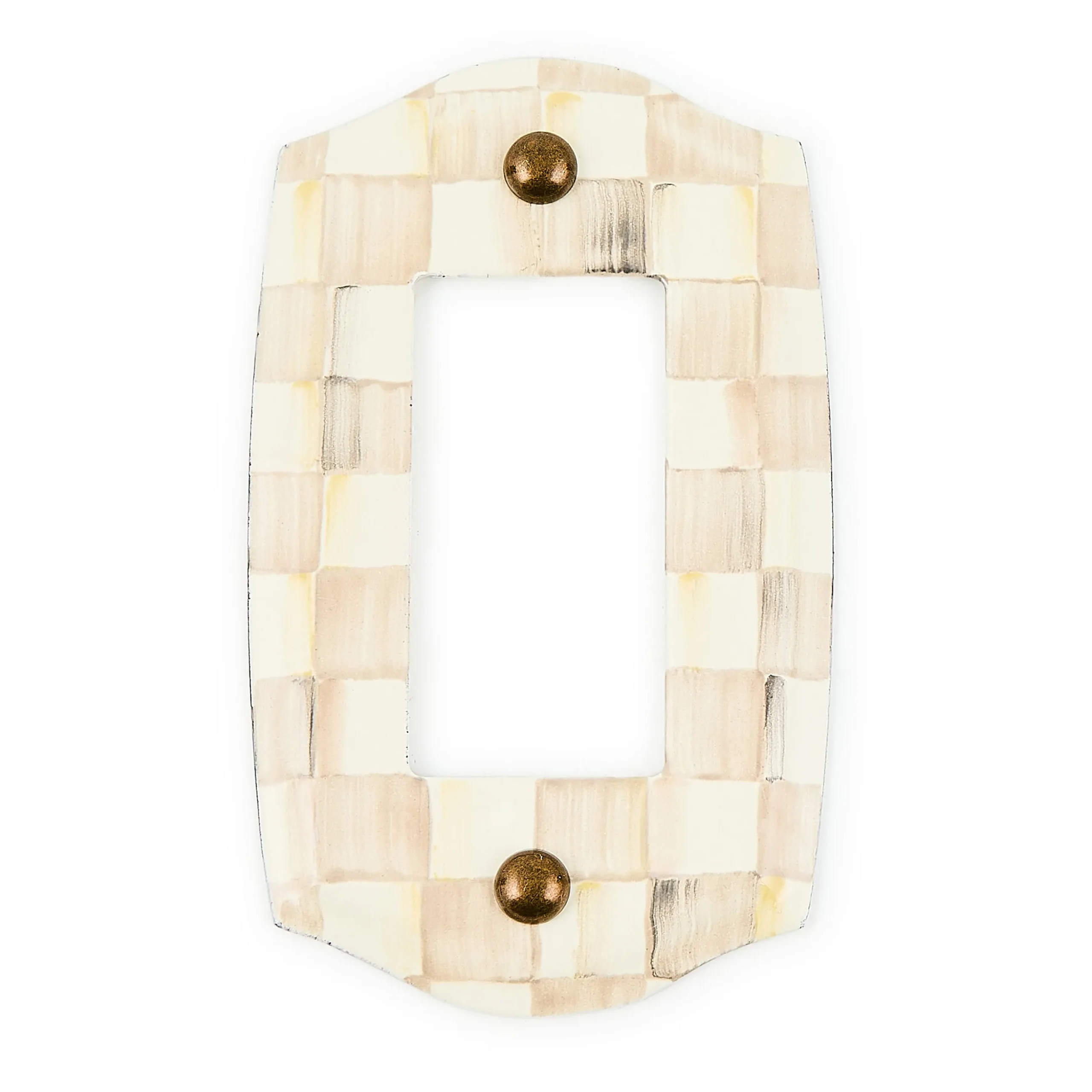 Mocha Check Single Rocker Switch Plate