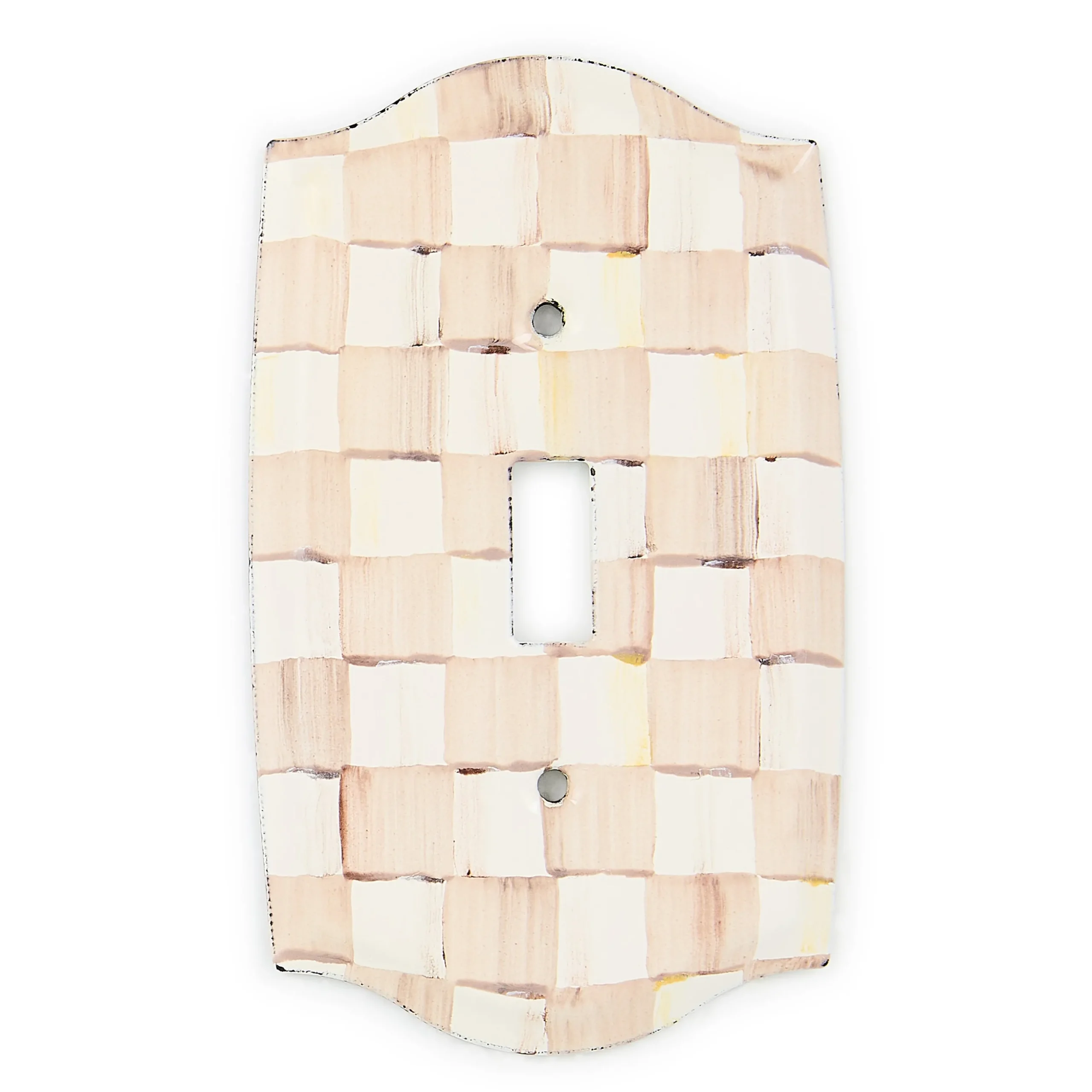 Mocha Check Single Toggle Switch Plate