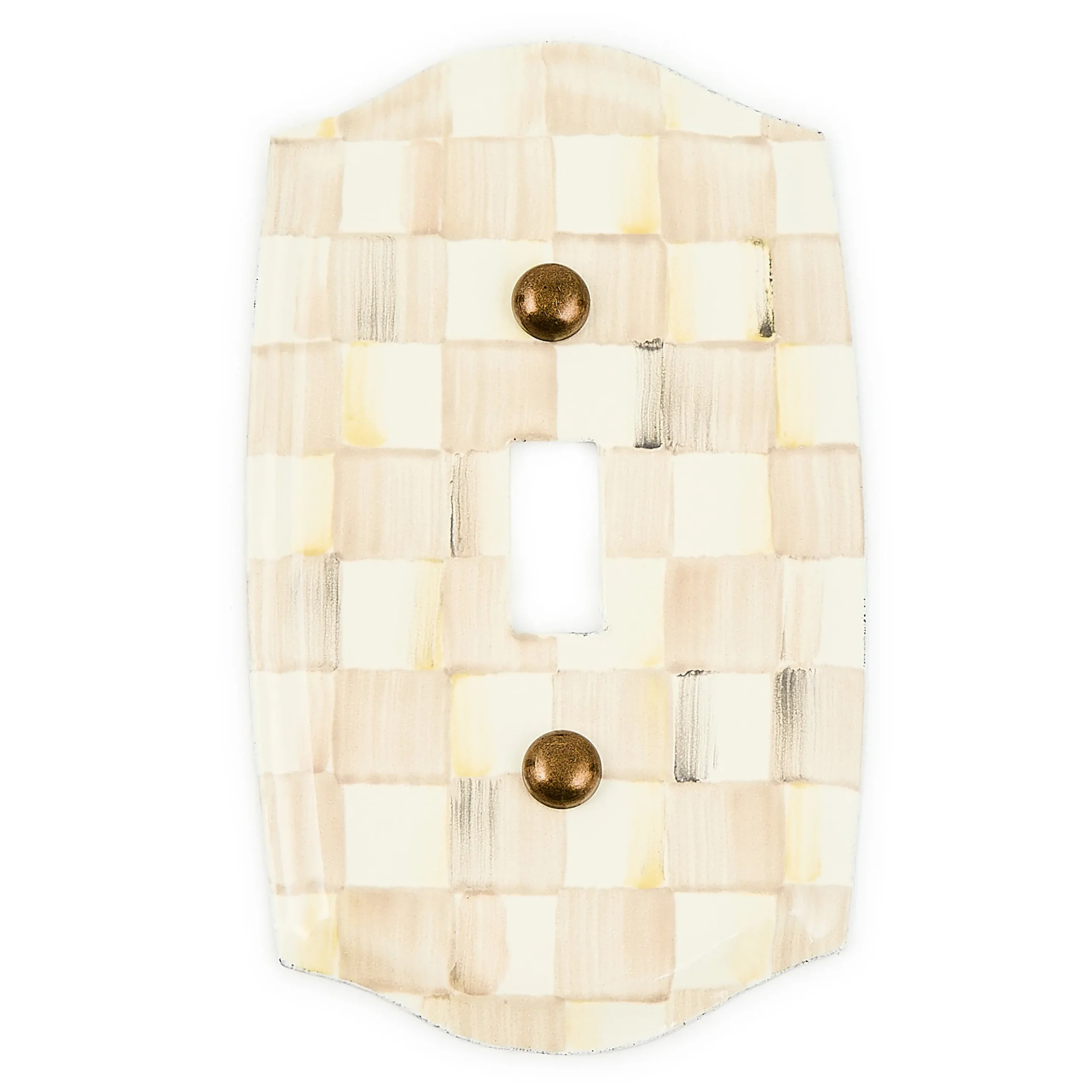 Mocha Check Single Toggle Switch Plate