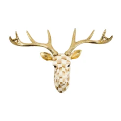 Mocha Check Small Deer Wall Decor