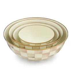 Mocha Check Small Everyday Bowl