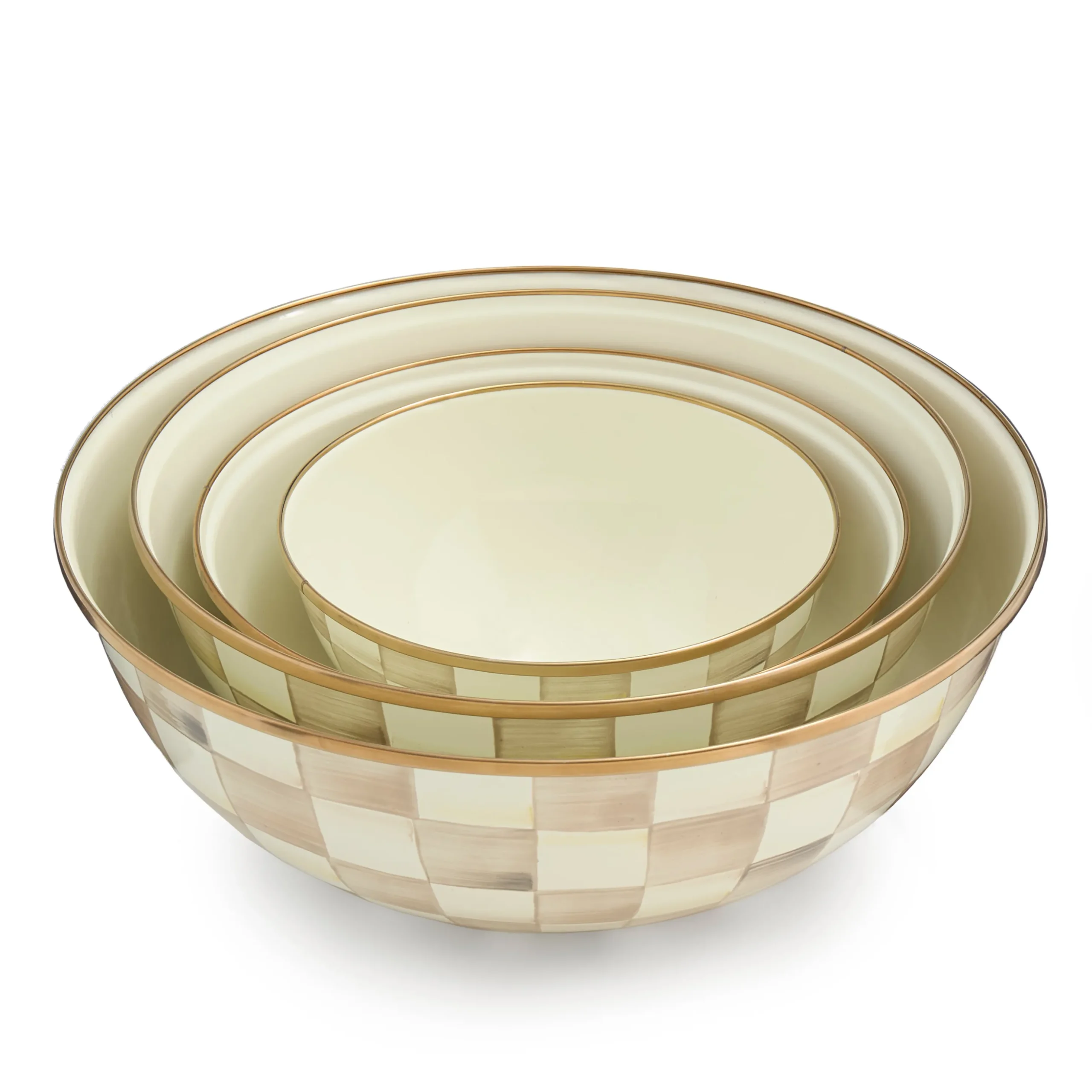 Mocha Check Small Everyday Bowl