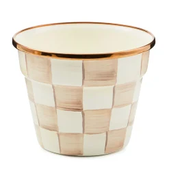 Mocha Check Small Garden Pot