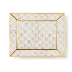 Mocha Check Small Glass Tray