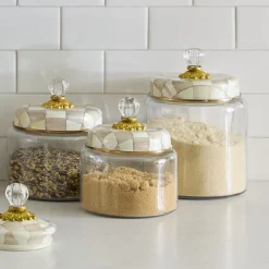 Mocha Check Small Kitchen Canister
