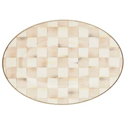 Mocha Check Small Oval Platter