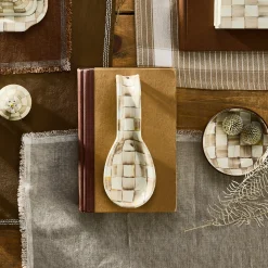 Mocha Check Spoon Rest