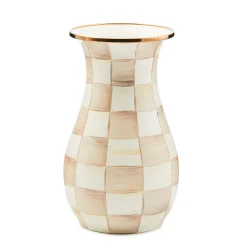 Mocha Check Tall Vase
