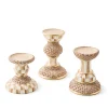 Mocha Pillar Candle Holders, Set of 3