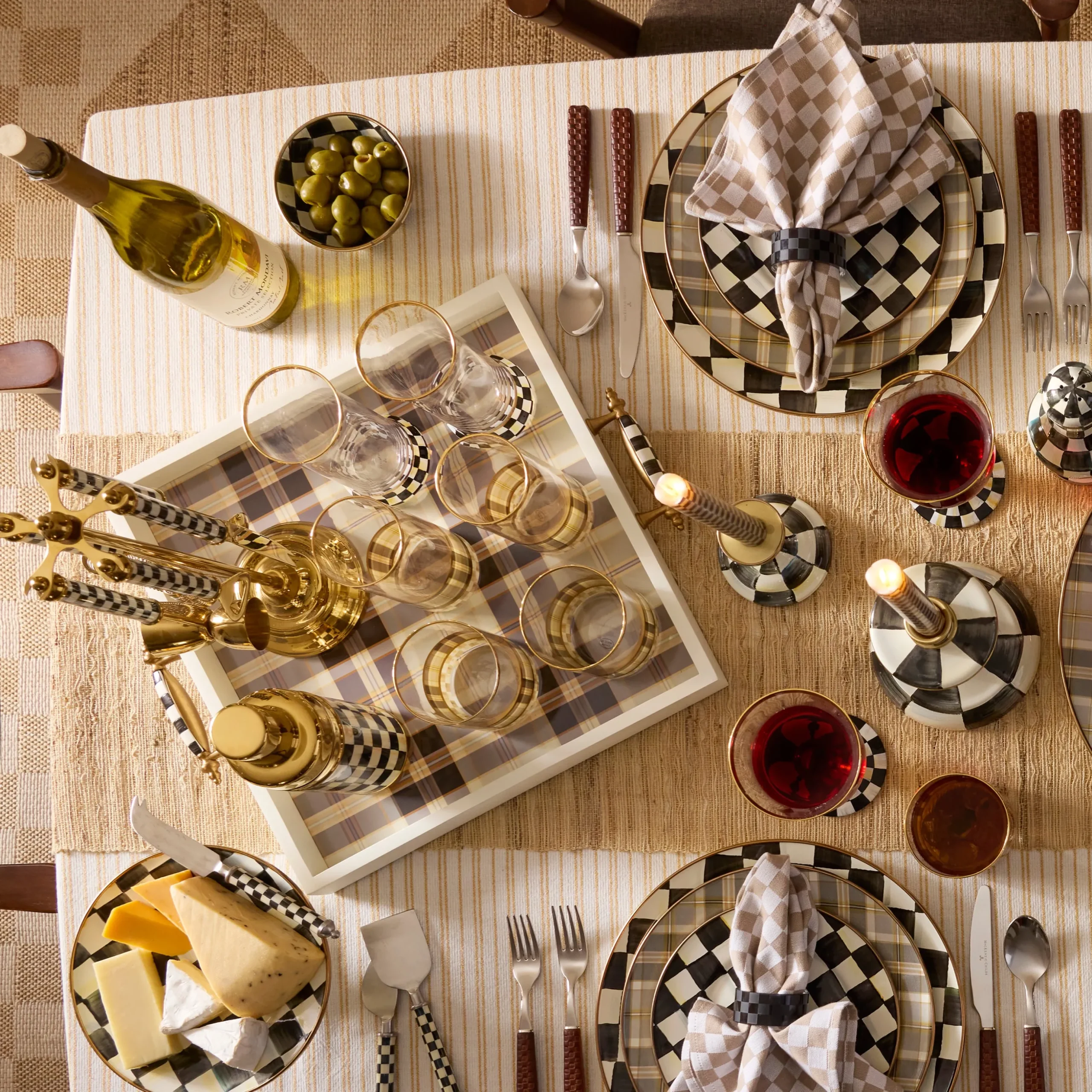 Mocha Tartan Serving Tray