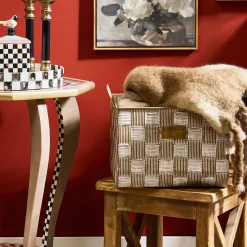 Mocha Textured Check Baskets, Set of 2