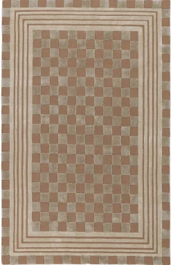 Mocha Tonal Check 5' x 8' Rug