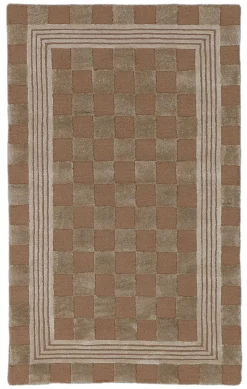 Mocha Tonal Check 3' x 5' Rug