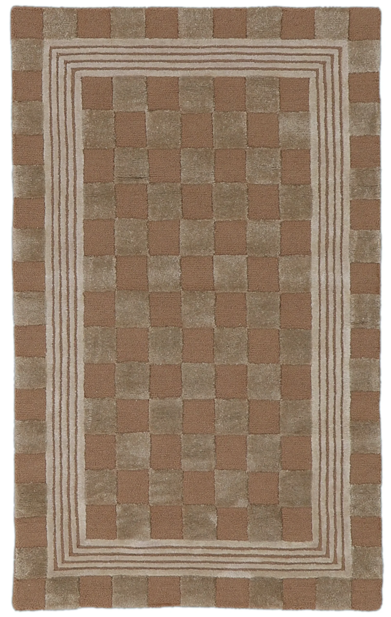 Mocha Tonal Check 3' x 5' Rug