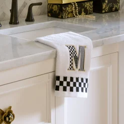 Monogram "M" Check Hand Towel