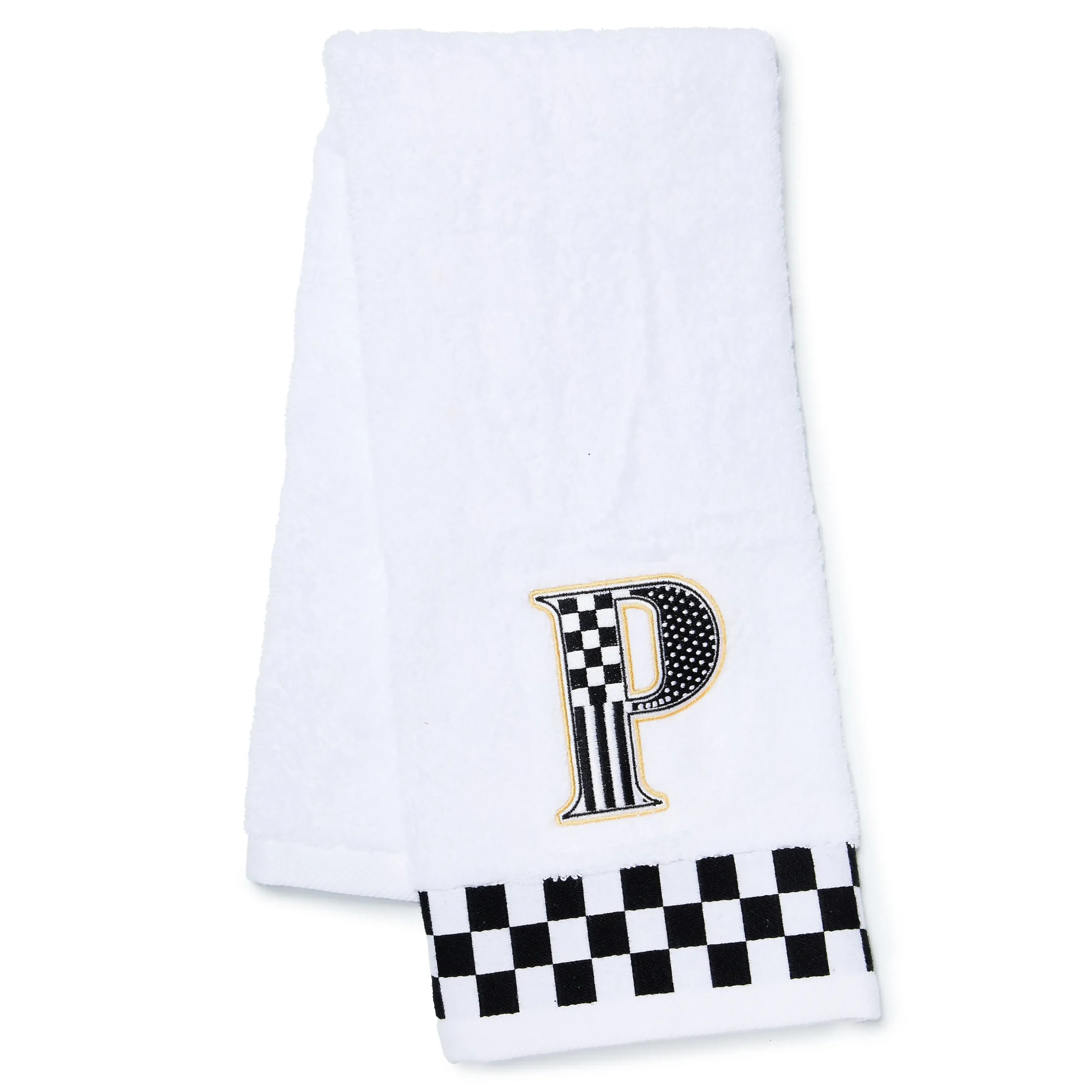 Monogram "P" Check Hand Towel