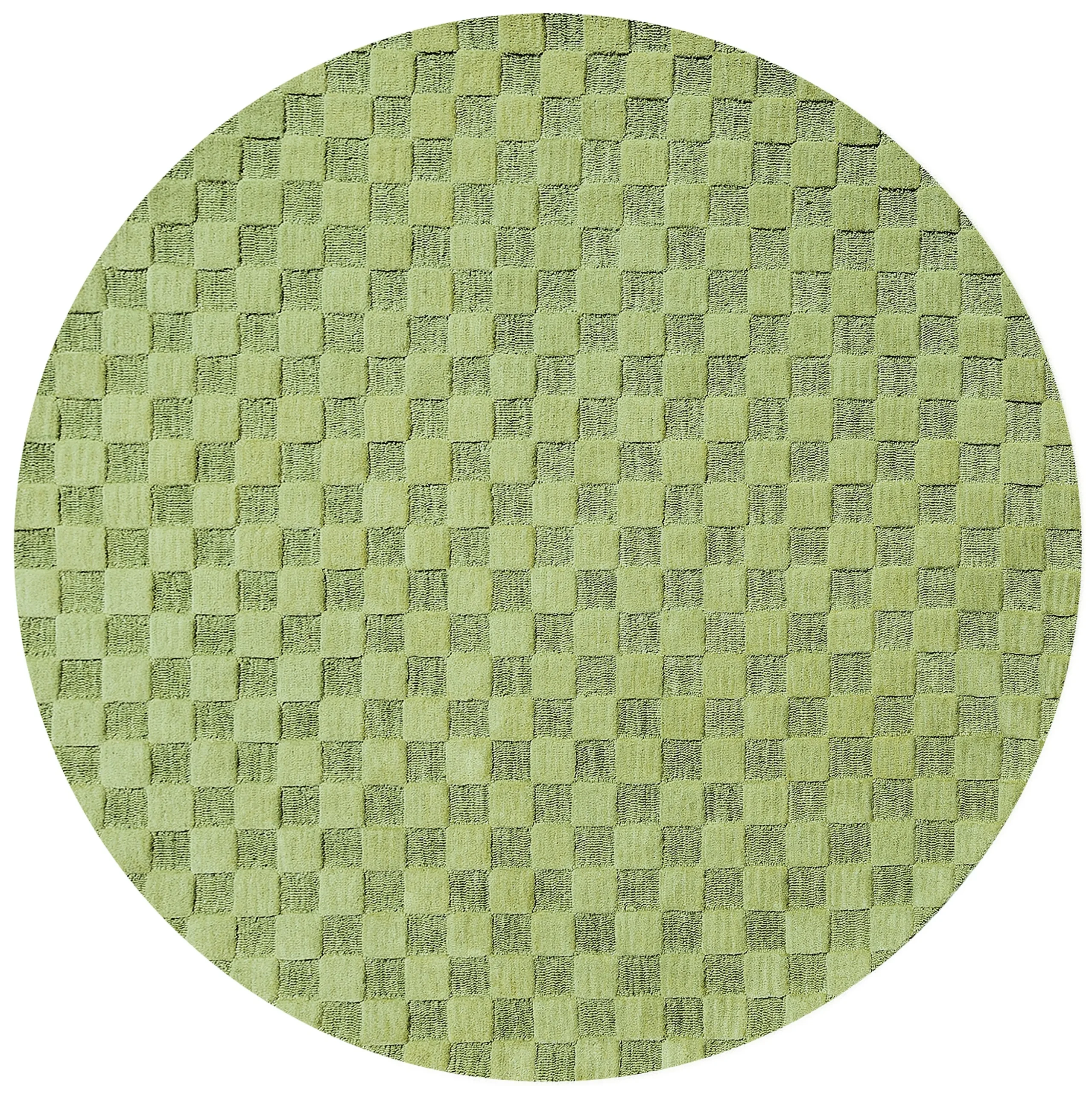 Moss Checkerboard 6' Round Rug