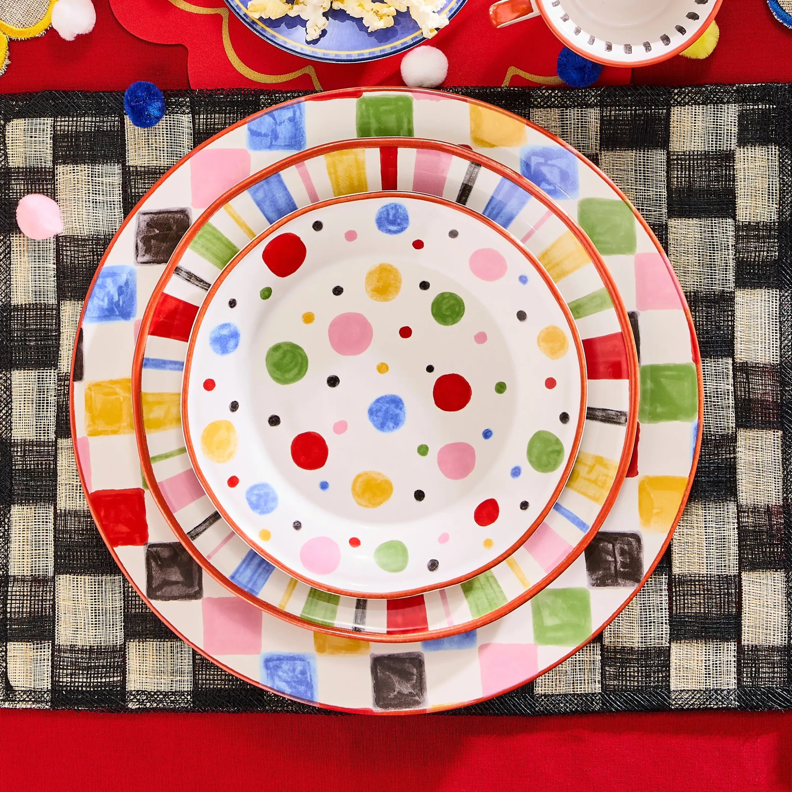 Multi Check Round Platter