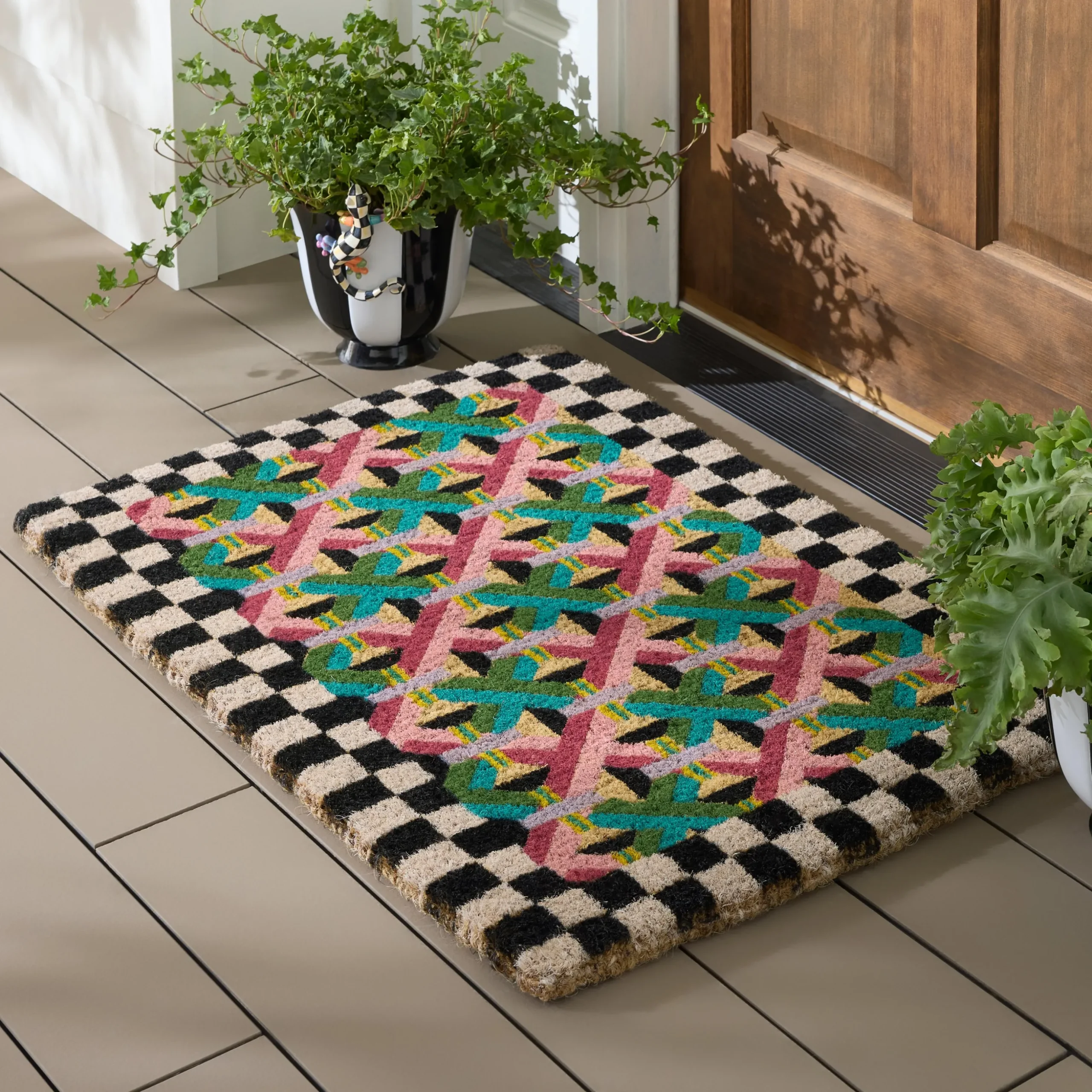 Multi Color Lattice Entrance Mat